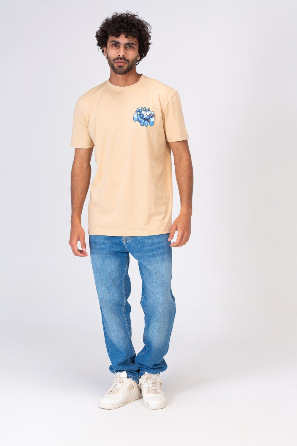 Mens T-shirt With A Round Neck And A Game Over Print On The Front And Back