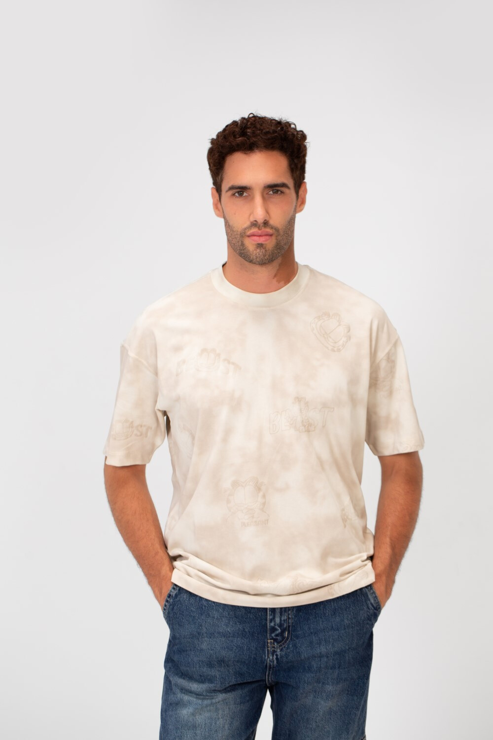Men's Tie Die Crew Neck Regular Fit Half Sleeve T-Shirt
