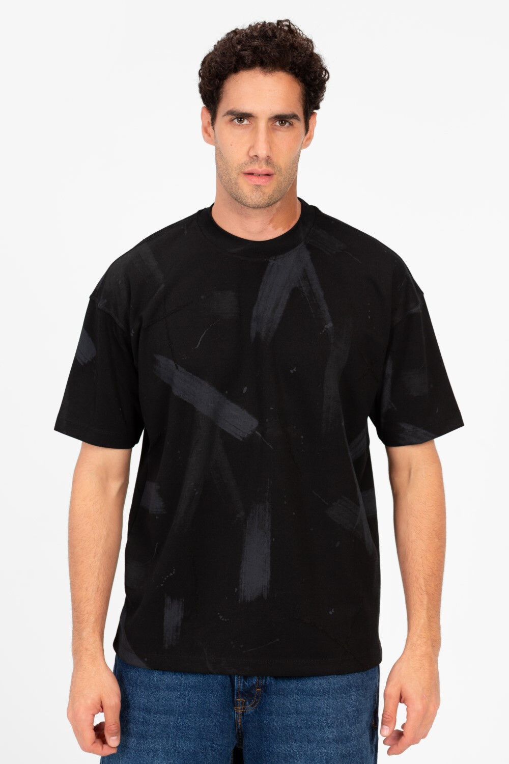 Men's Printed Regular Fit Round T-shirt