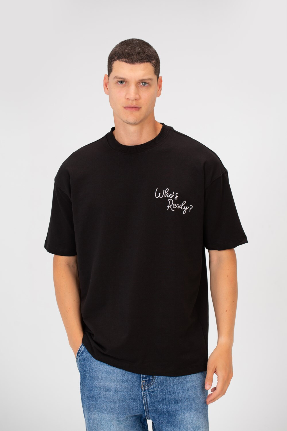 Men's Summer Melton Regular Fit Who’s Ready Print Short Sleeve T-Shirt