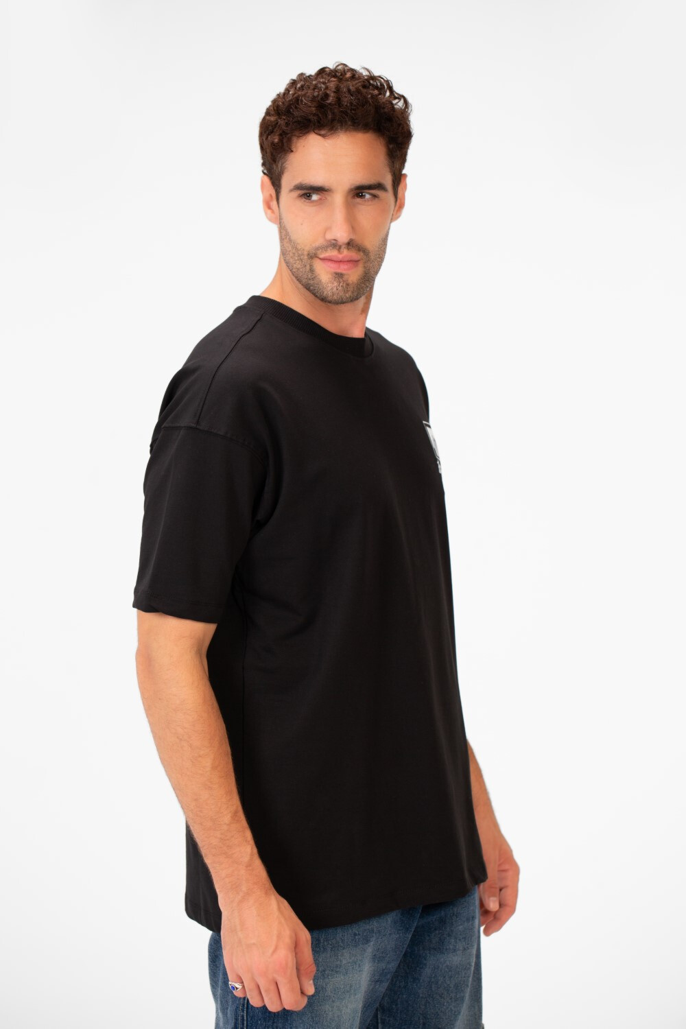 Men's Crew Neck Regular Fit Half Sleeve Summer Melton Graphic Print T-Shirt