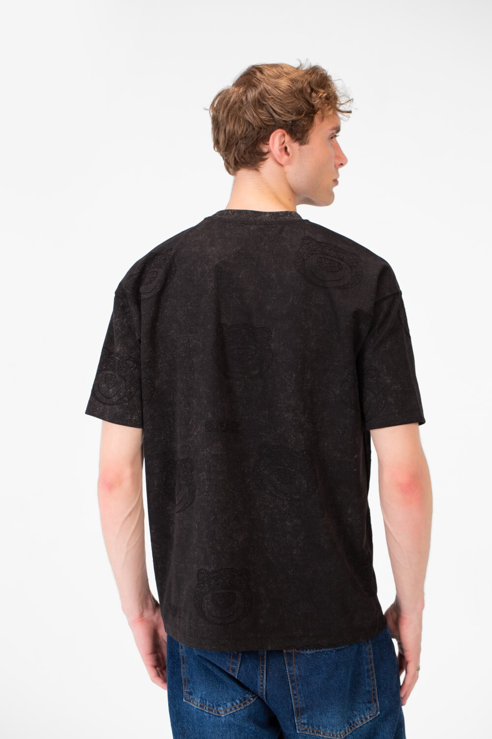 Men's Bear Print Short Sleeves Regular Fit T-shirt