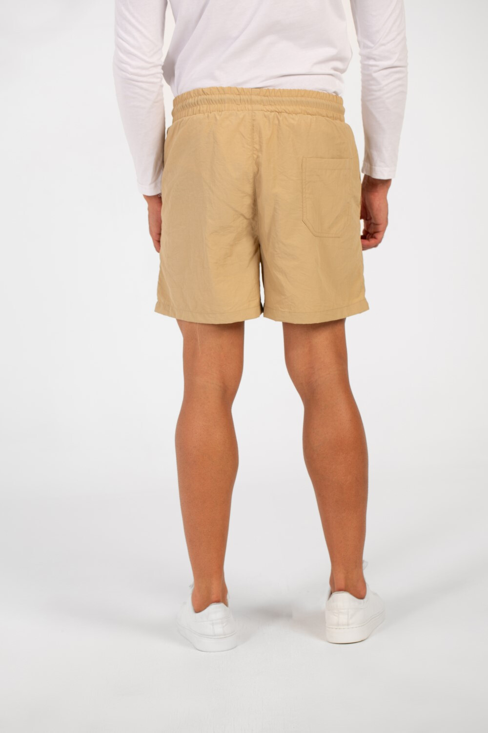 Men's Basic Plain Waterproof Swim Short With Drawstring And Pockets