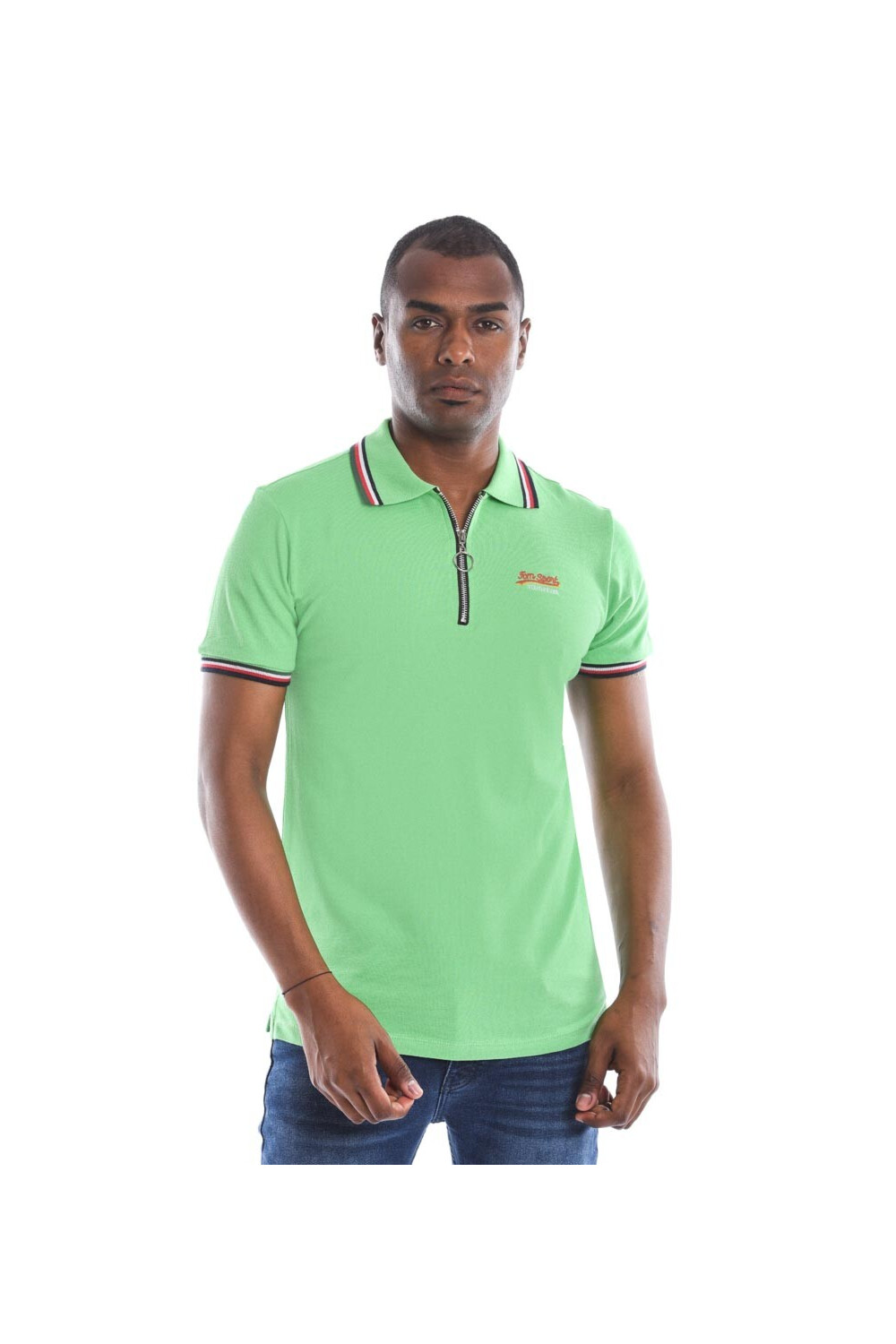 Men's Classic Slim Fit Polo Neck Short Sleeve With Zipper T-shirt