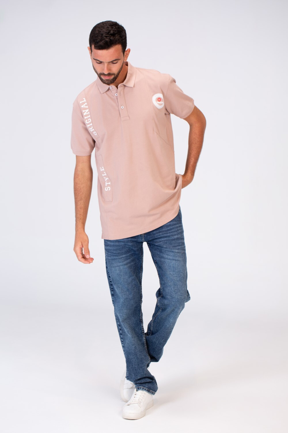Mens Slim Fit Half Sleeve Polo T-shirt With Tomato Print On The Front