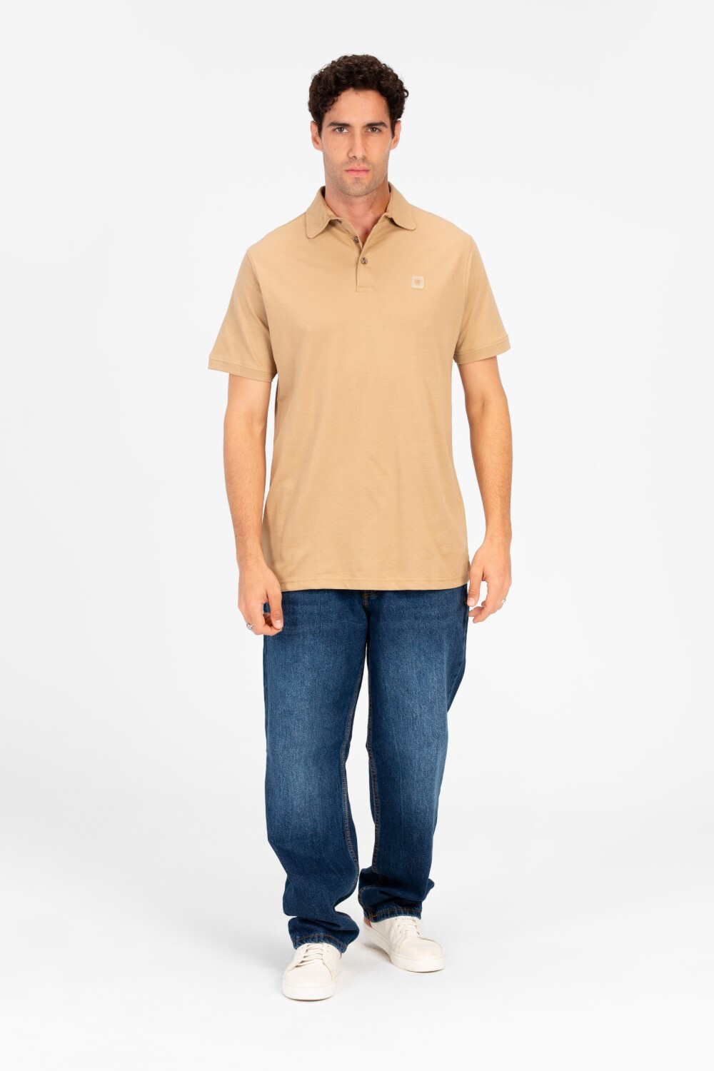 Men's Slim Fit Half Button Polo T-Shirt