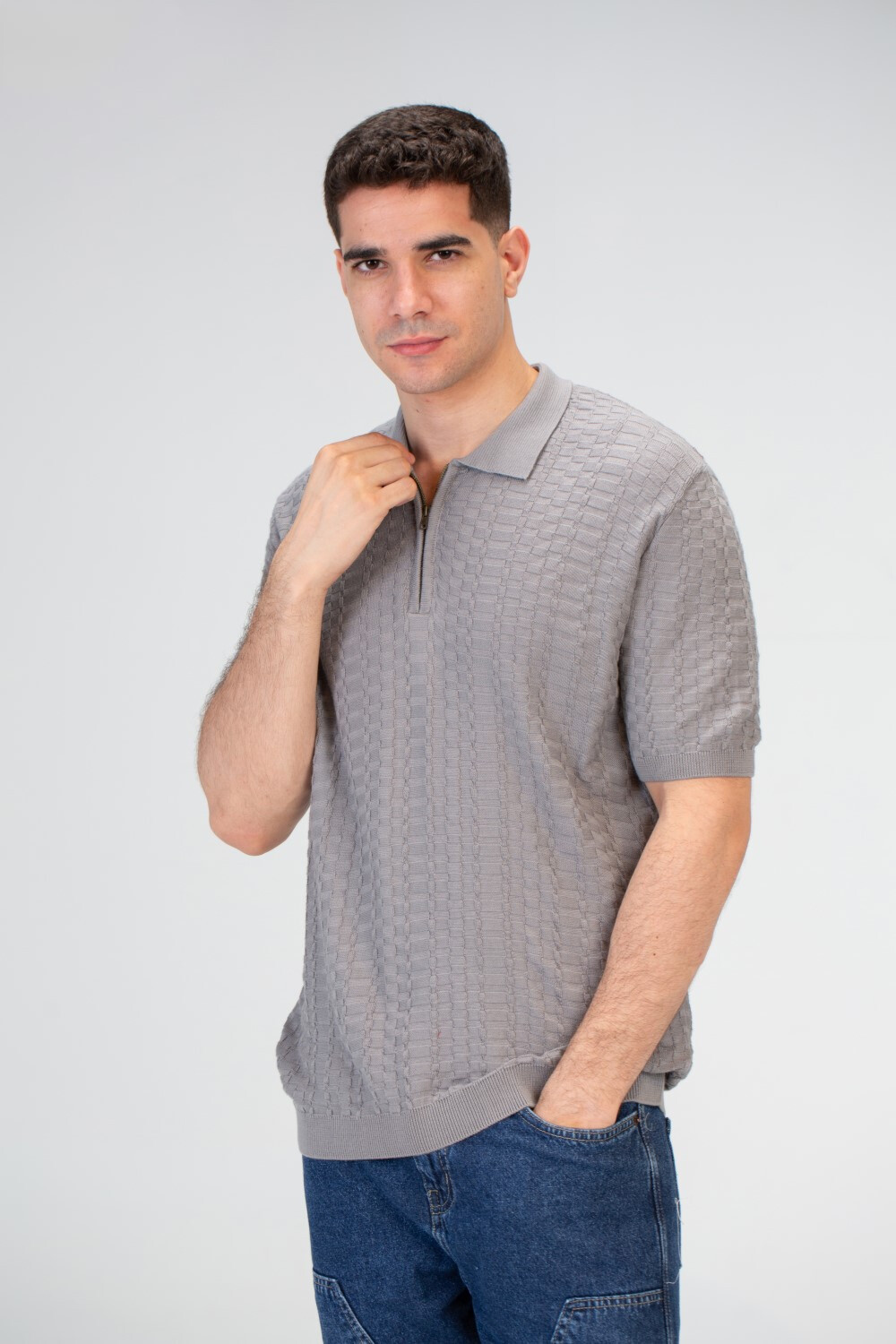 Mens Slim Fit Basic Polo Trico T-Shirt With A Unique Cut