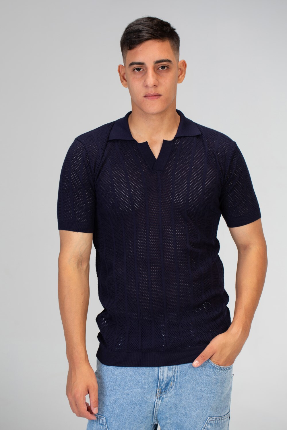 Mens Basic Plain Slim Fit Short Sleeves Polo Trico T-Shirt