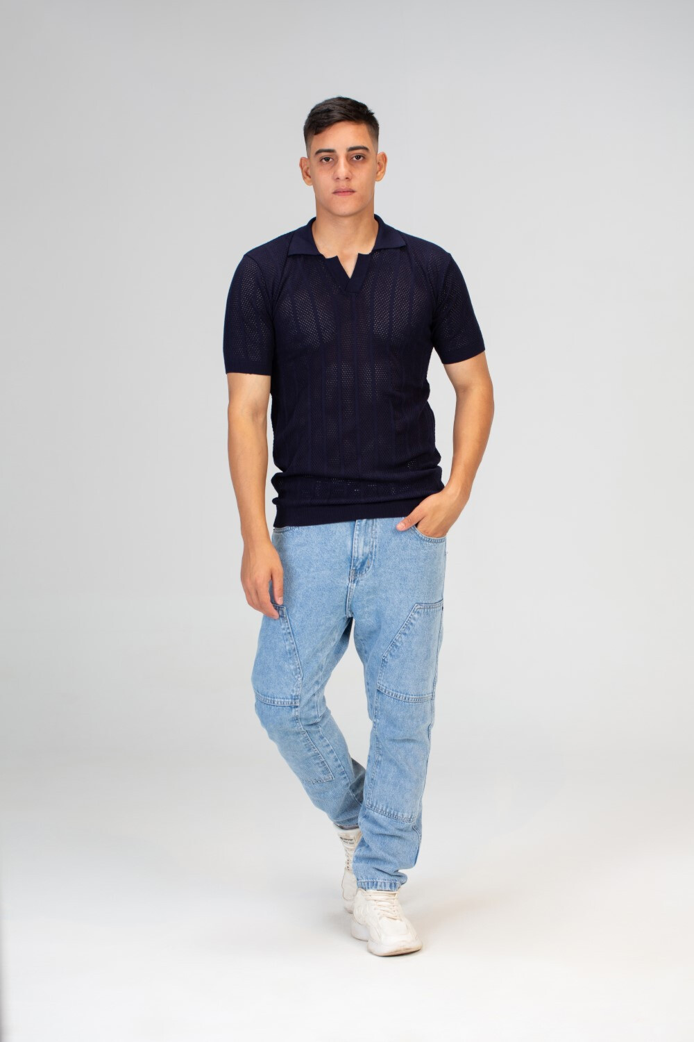 Mens Basic Plain Slim Fit Short Sleeves Polo Trico T-Shirt