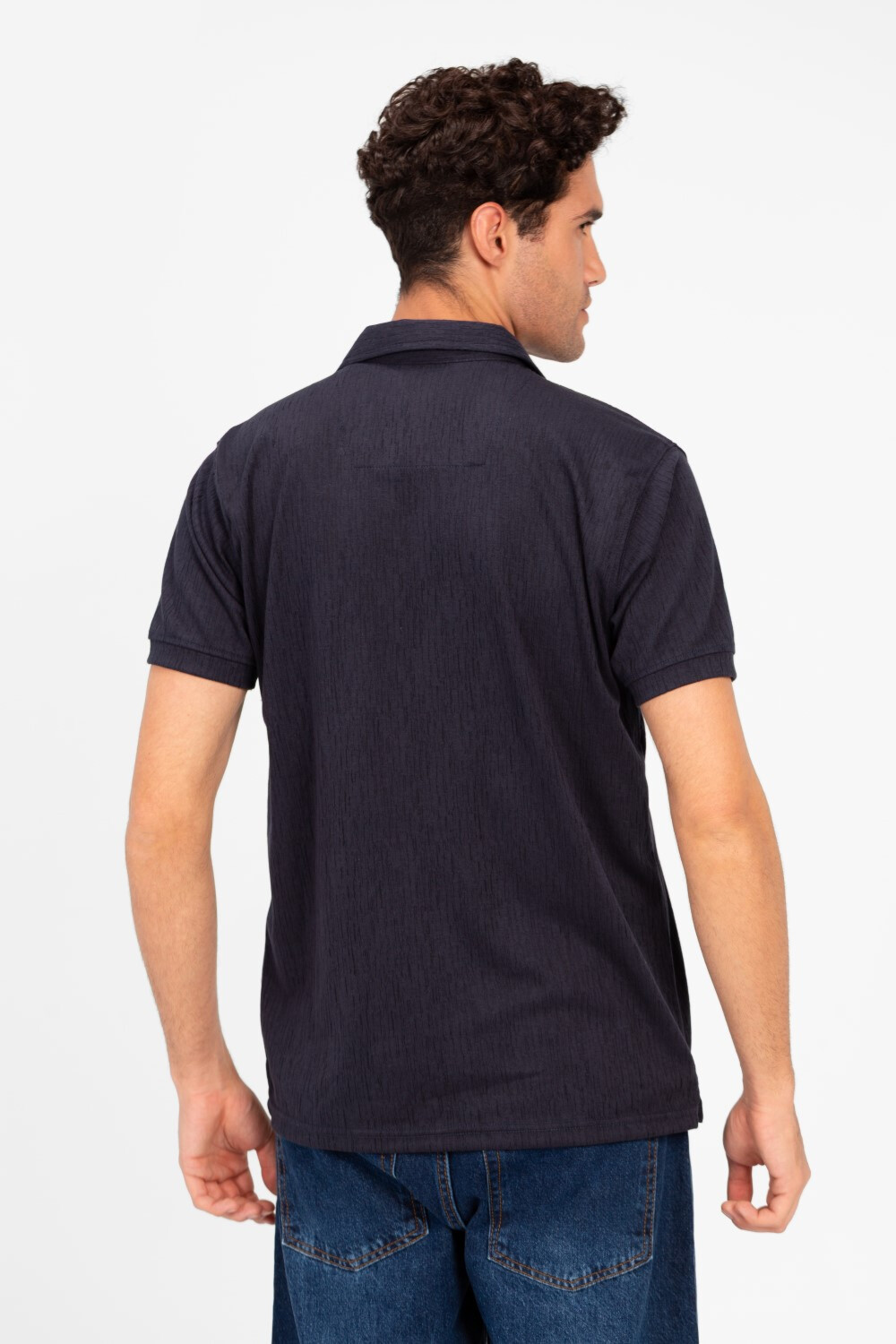 Men's Slim Fit Half Zip Polo T-Shirt