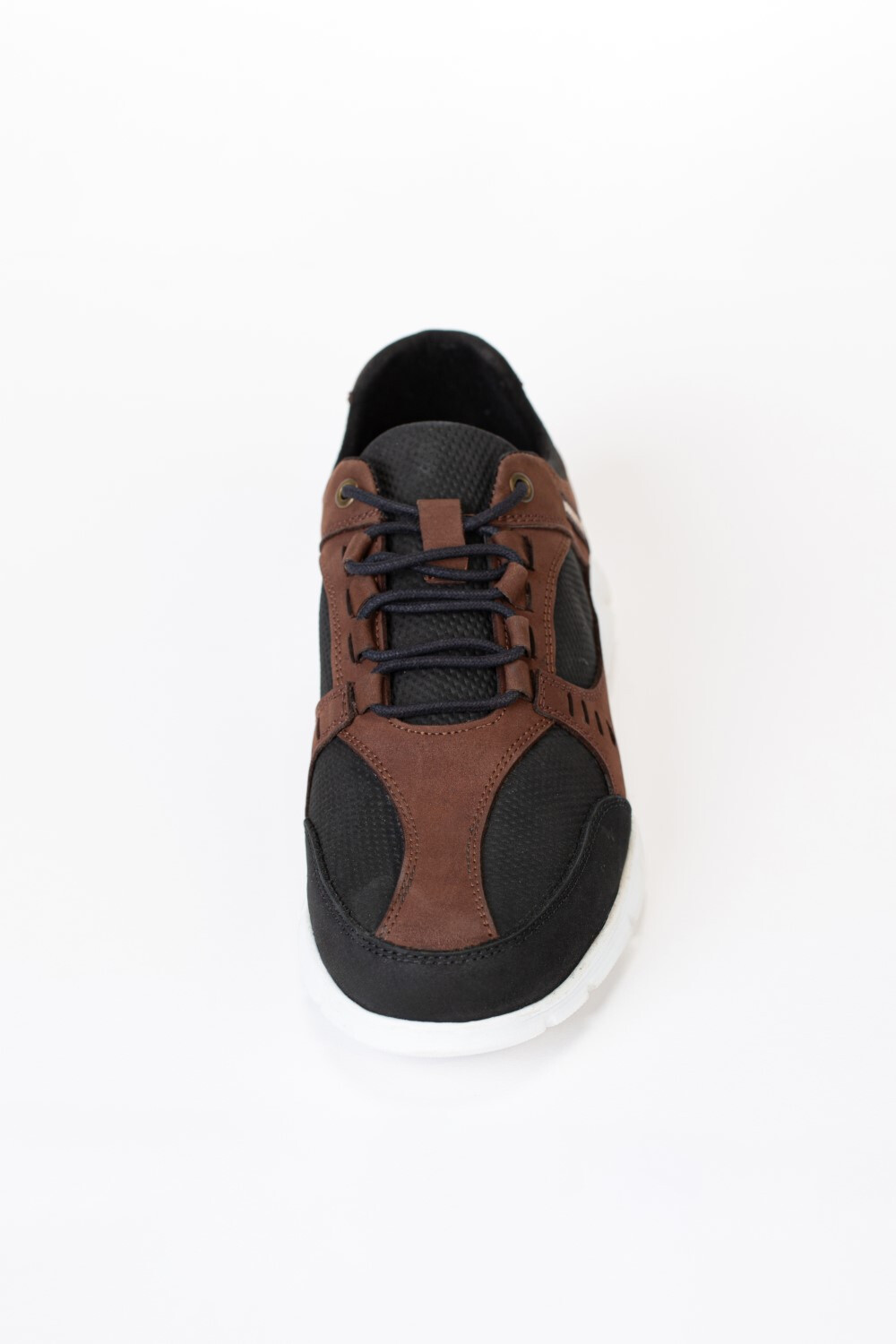 Mens Black And Brown Casual Shoes With Lace And High Quality Material
