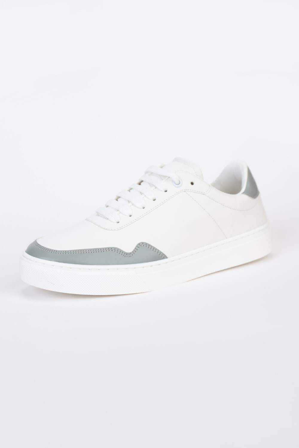 Mens White And Gray Lace Up Shoes
