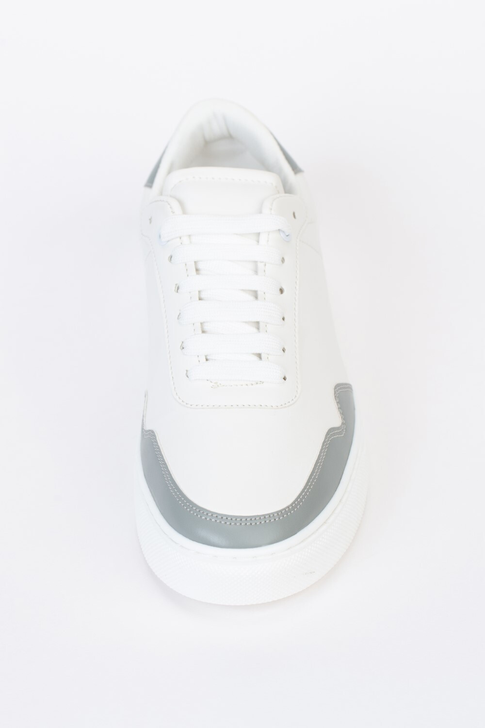 Mens White And Gray Lace Up Shoes