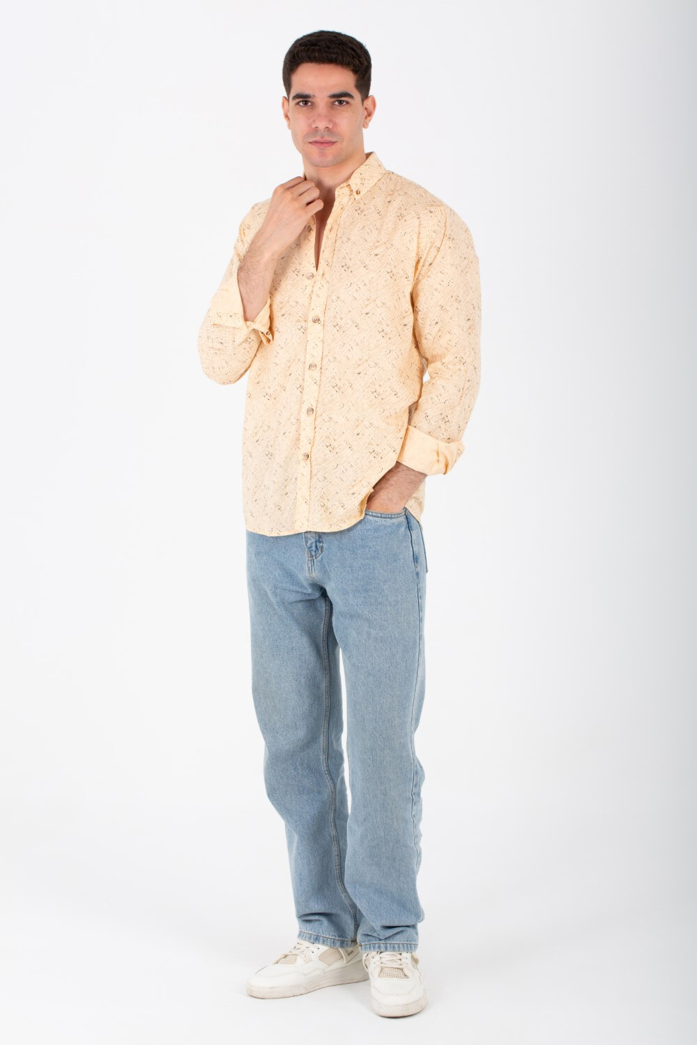 Mens Slim Fit Shirt Printed With Poplin Material And Summer Colors