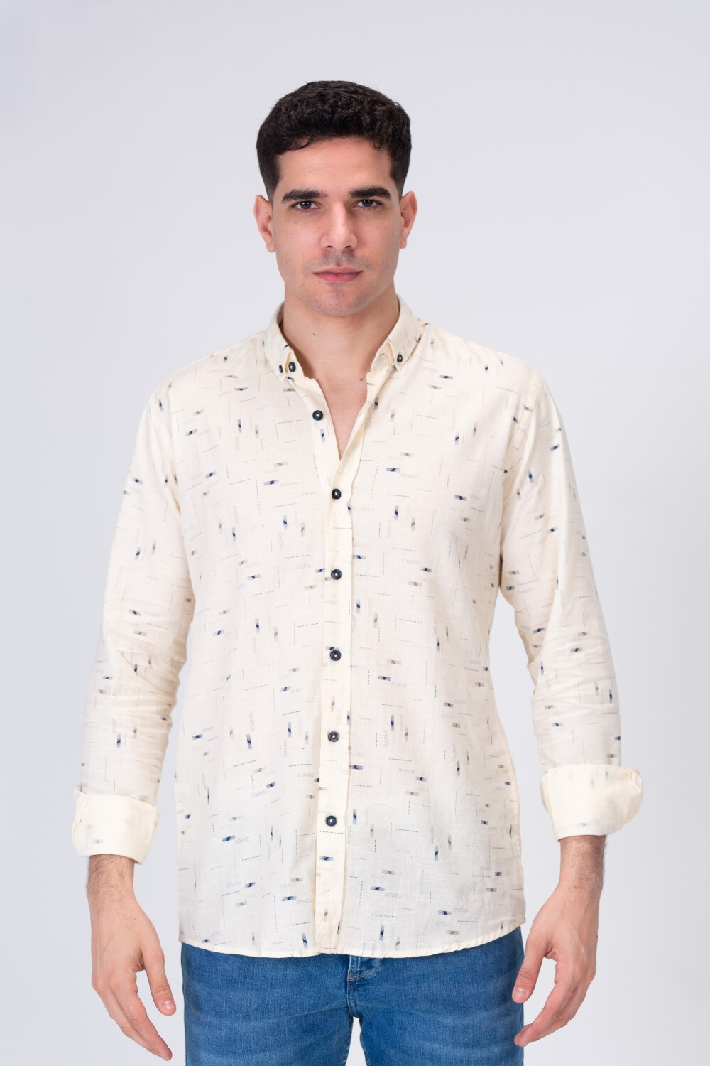 Mens Long Sleeve Printed Shirt With Comfortable Material For Every Day Fit