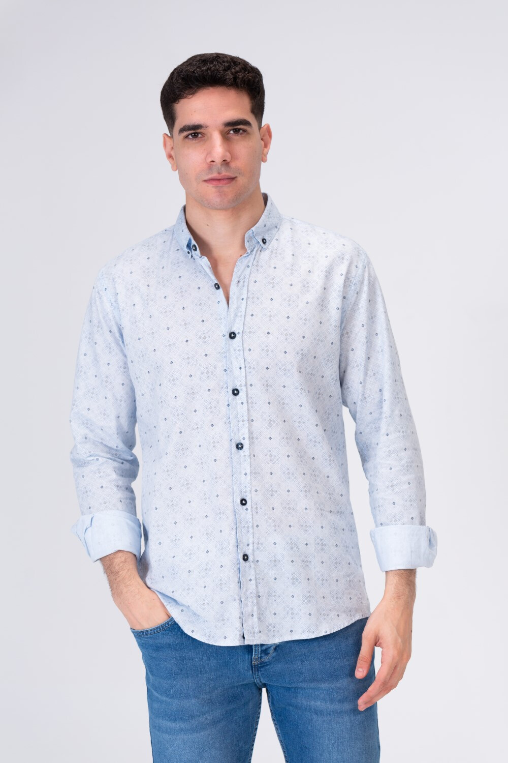 Mens Long Sleeved Shirt Printed With Comfortable Summer Material