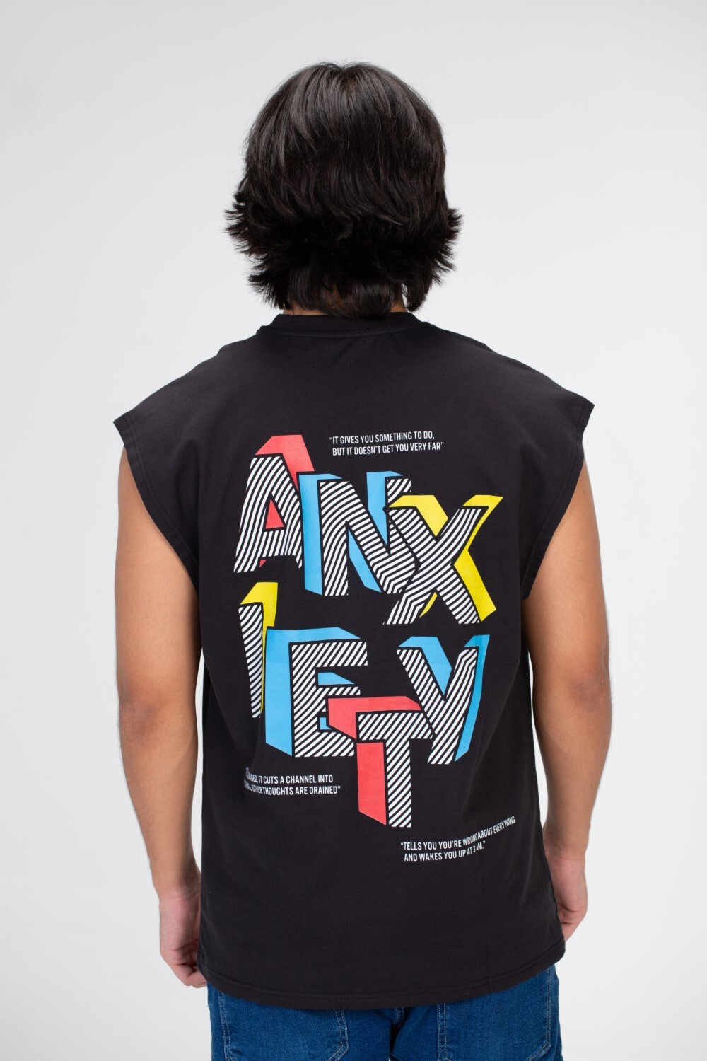 Men's Cut Printed On The Front And Back T-shirt Black In Milton Material