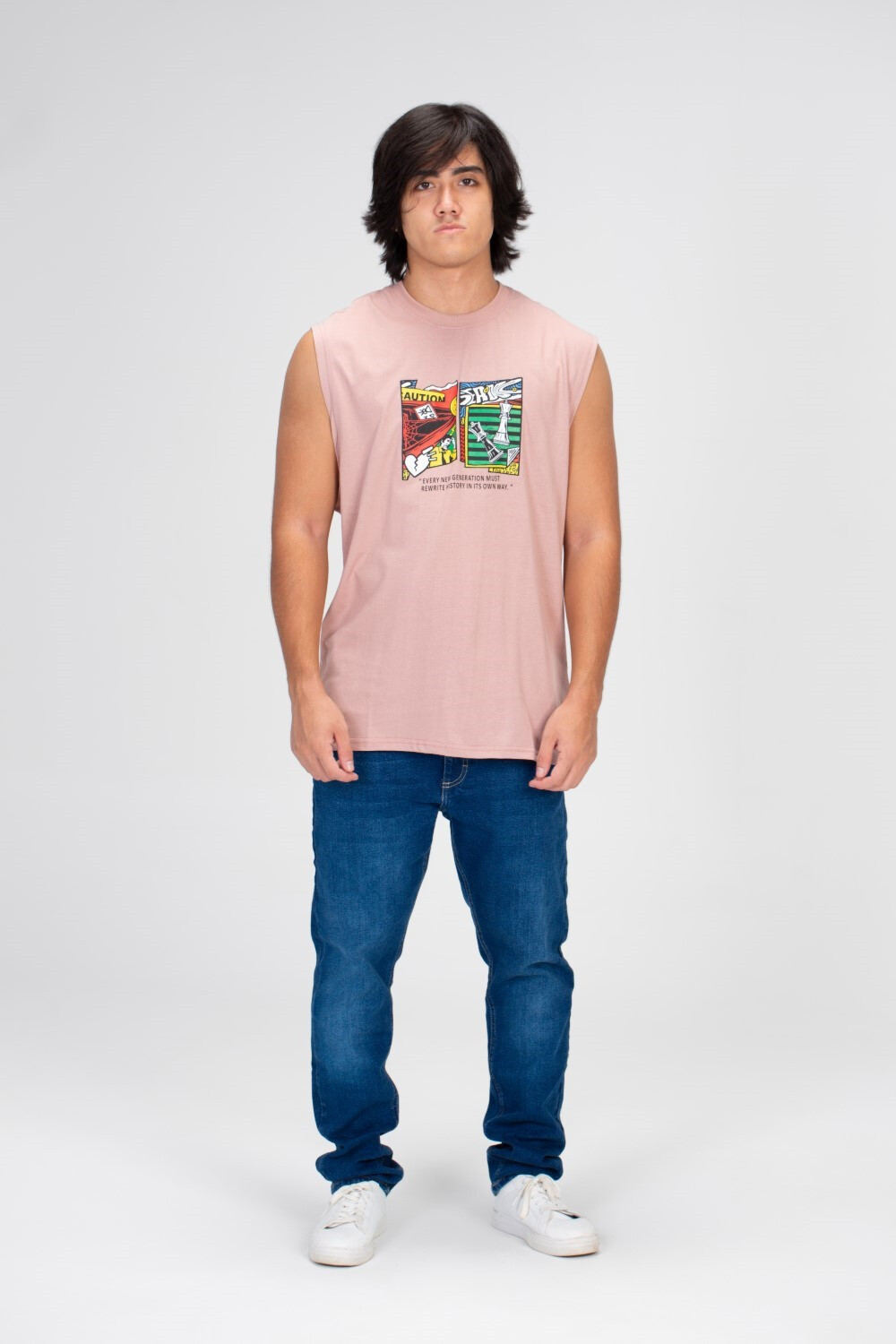 Men's Printed On The Front And Back Cut T-shirt With Summer Material And Colors