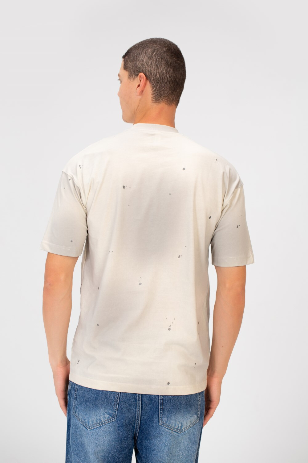 Men's Tie Die Dotted Short Sleeve Crew Neck Regular Fit T-Shirt