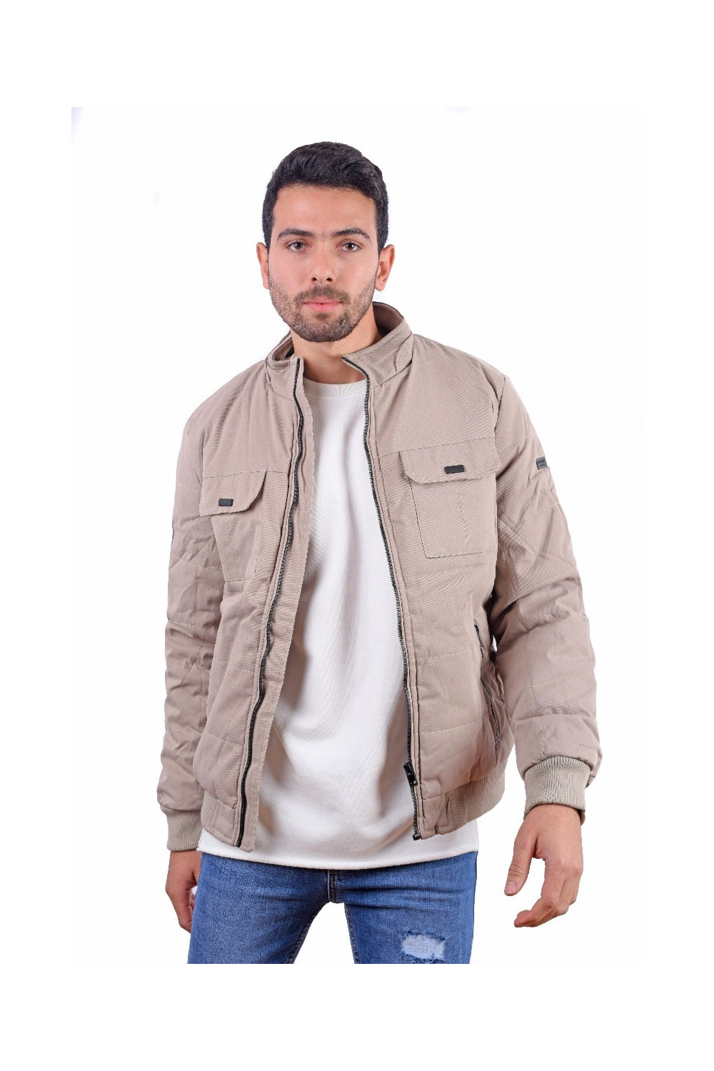 Men's With Front Pockets Casual Full Zipper Waterproof Jacket With Unique Style