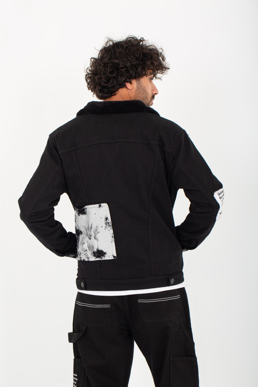 Men's Denim Casual Slim Fit Basic Fur Collar Jackets