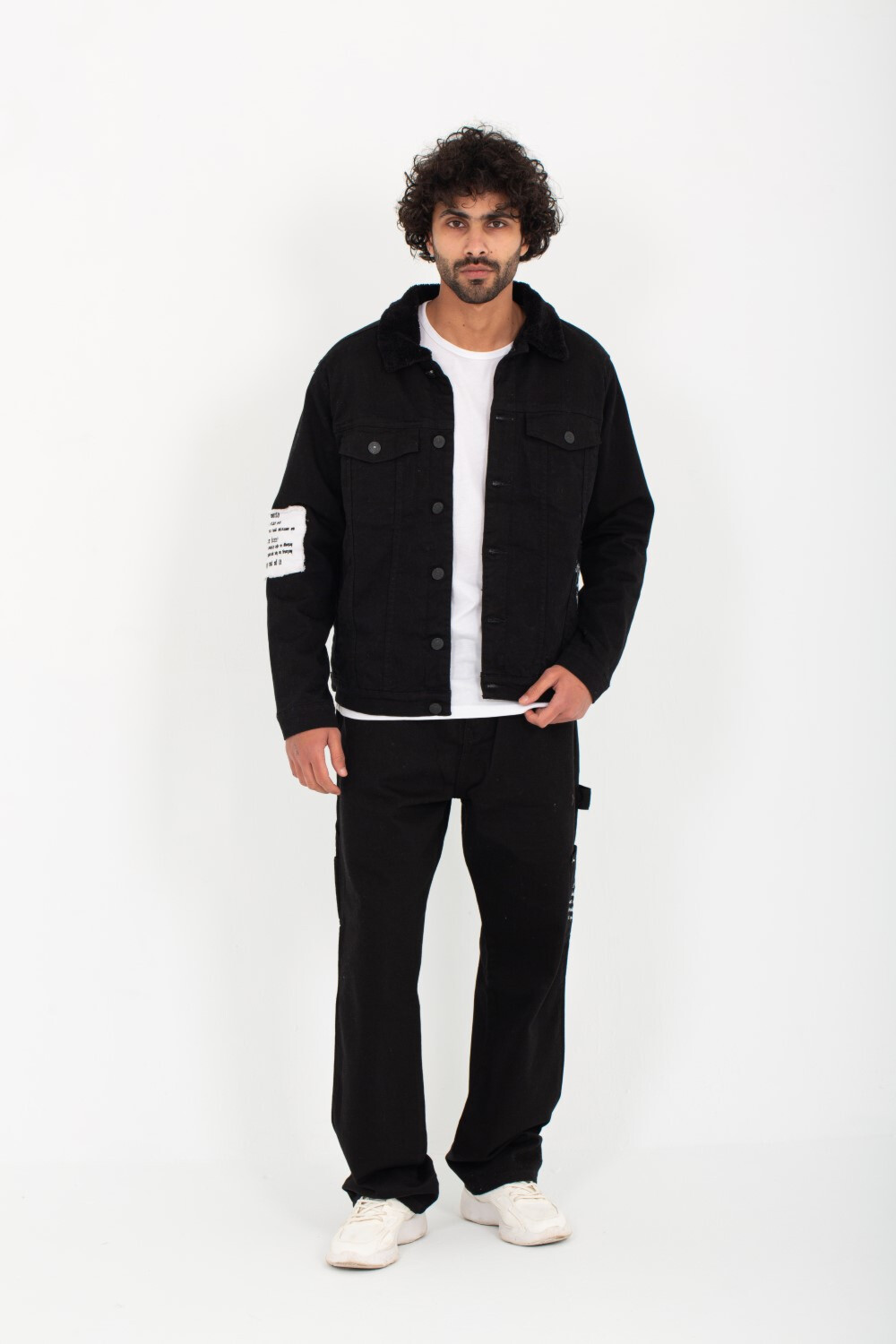 Men's Denim Casual Slim Fit Basic Fur Collar Jackets