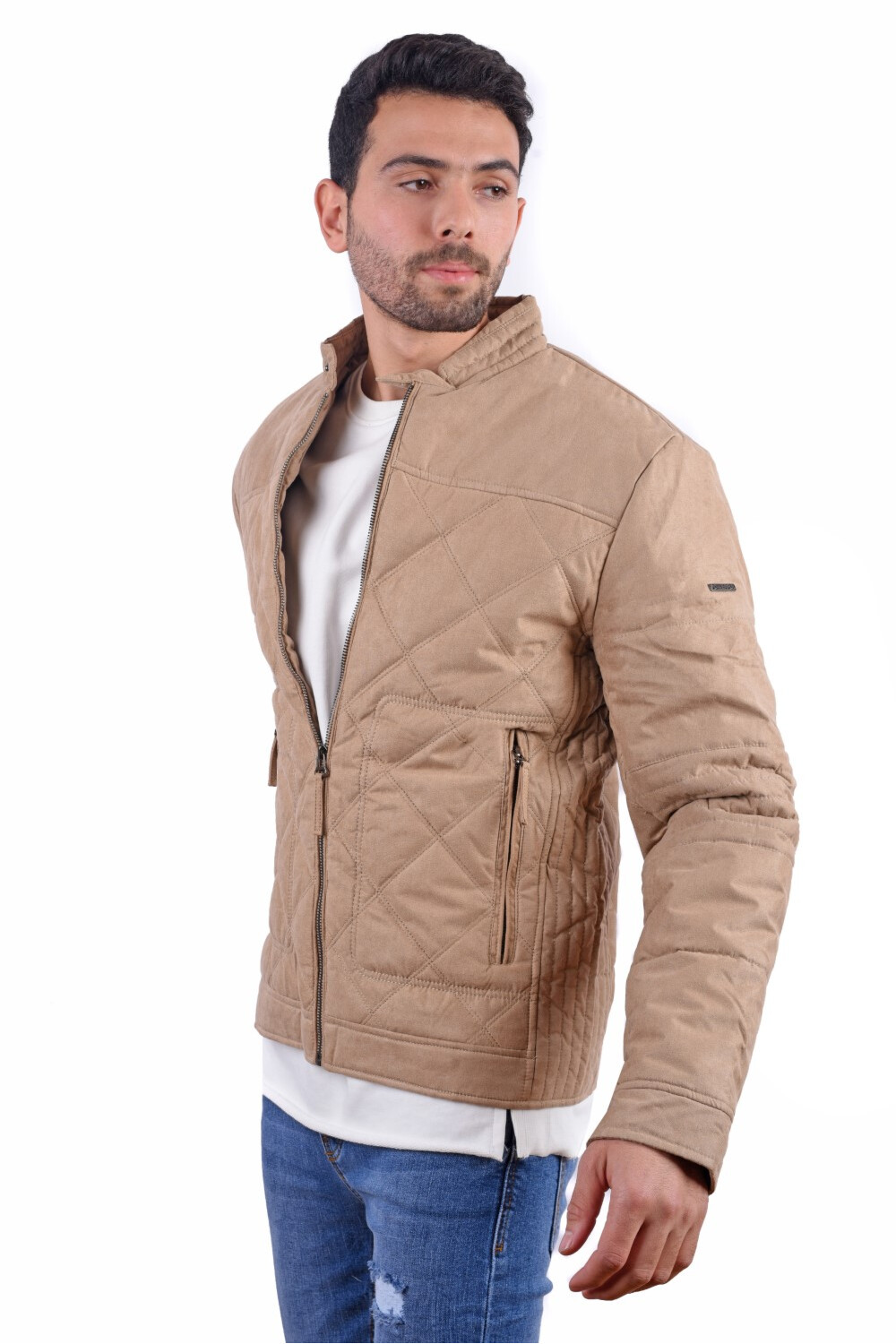Men's Casual Full Zipper Unique Style Suede Jacket