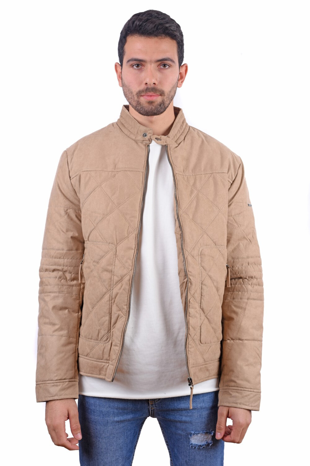 Men's Casual Full Zipper Unique Style Suede Jacket