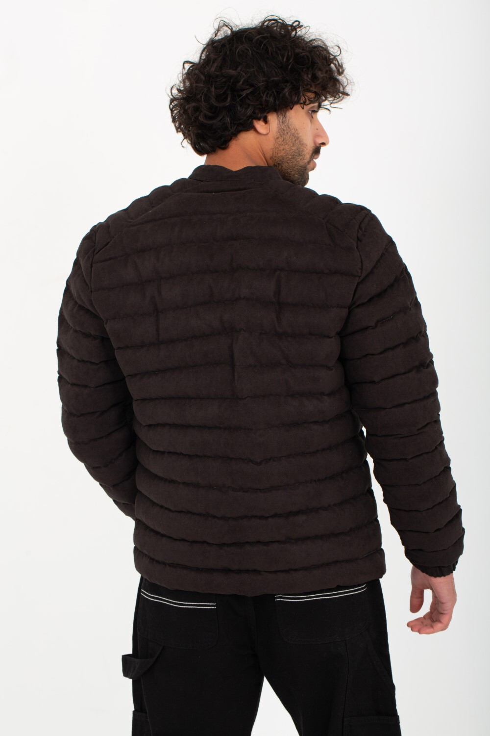 Men's Casual Full Zipper Waterproof Suede Puffer Jacket With Unique Style