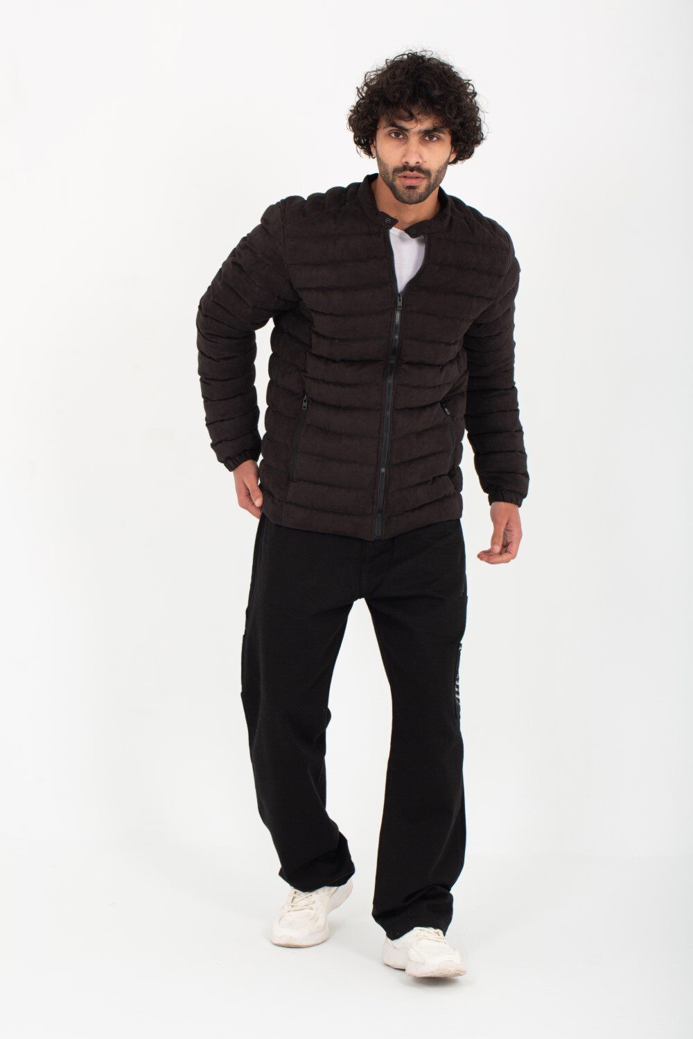 Men's Casual Full Zipper Waterproof Suede Puffer Jacket With Unique Style