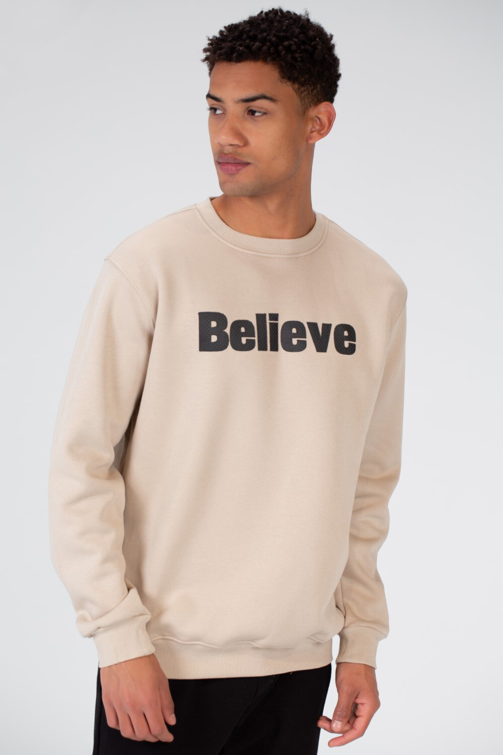 Men's Round Neck Sweatshirt With Front And Back Print