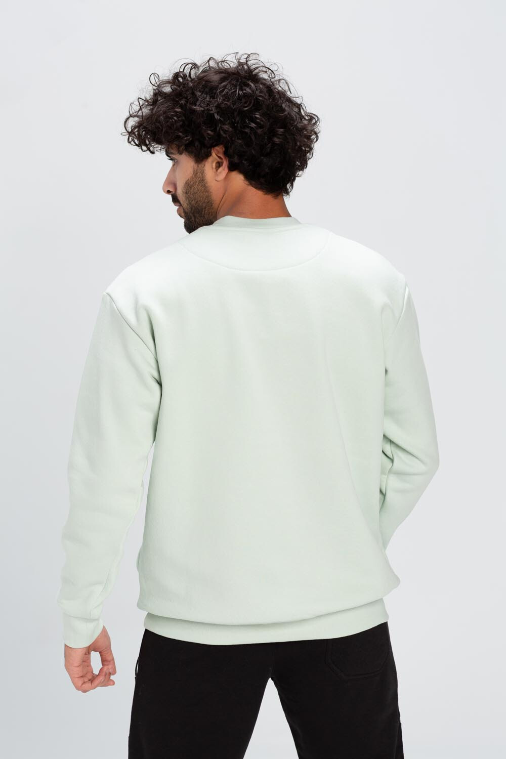 Men's Regular Fit Made Of Comfort Melton Padded Front Printed Sweatshirt