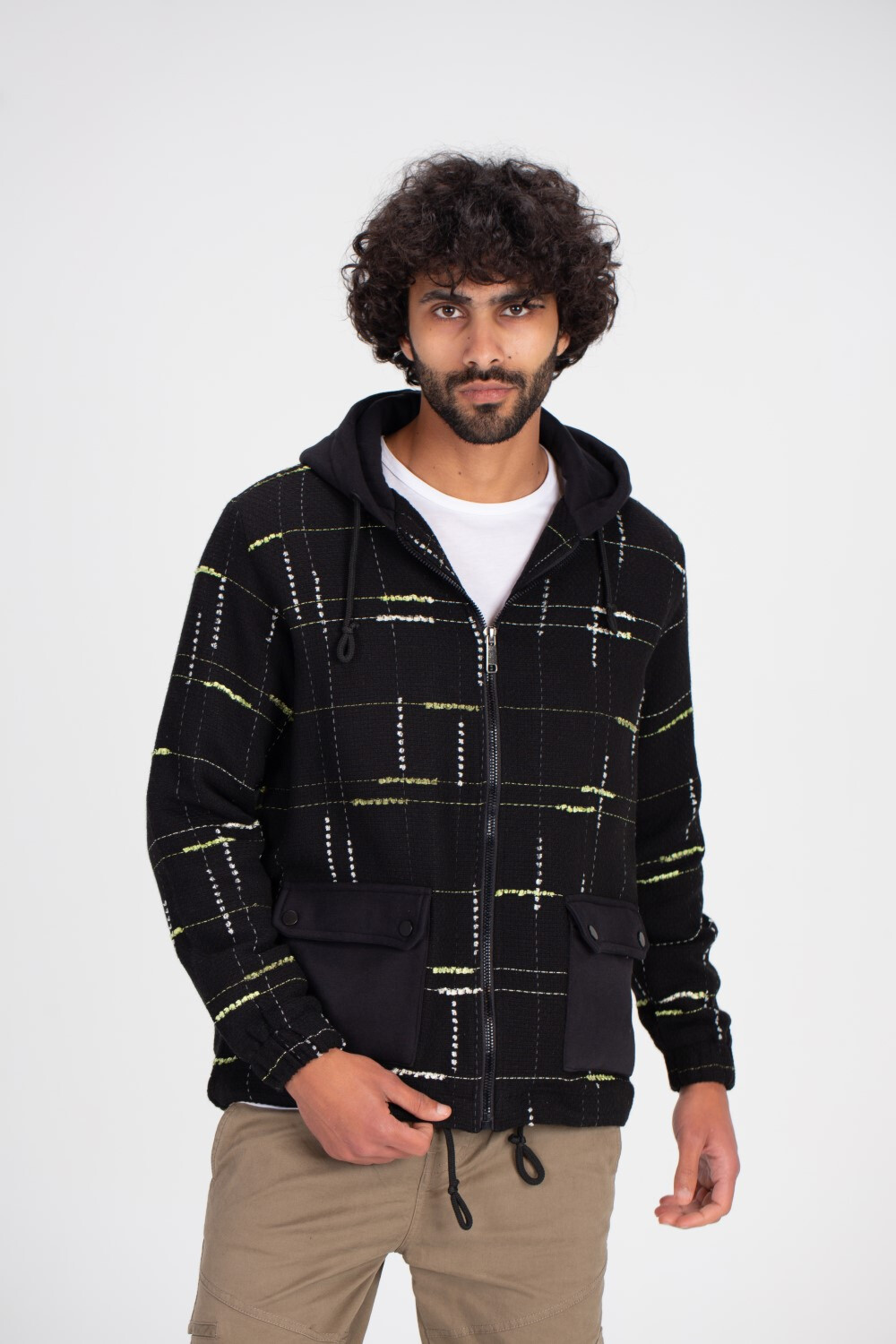 Men's Casual Full Zipper Side Pockets Jacket With Unique Style