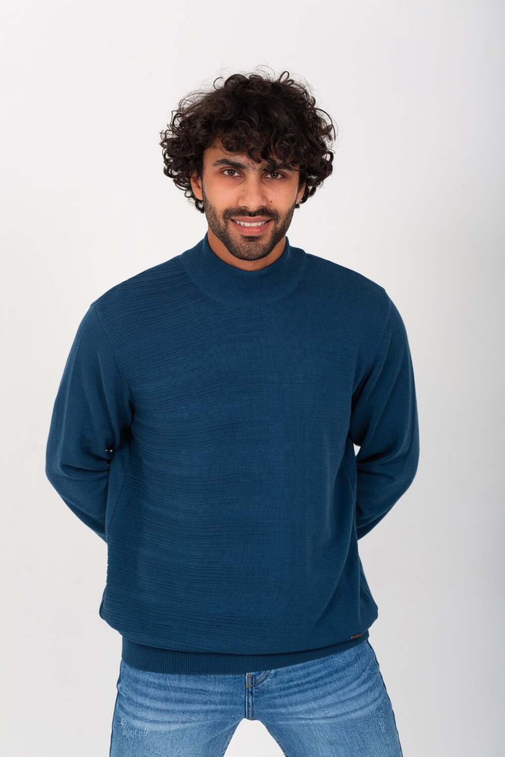 Men's High Neck Made Of Comfort Wool Basic Pullover