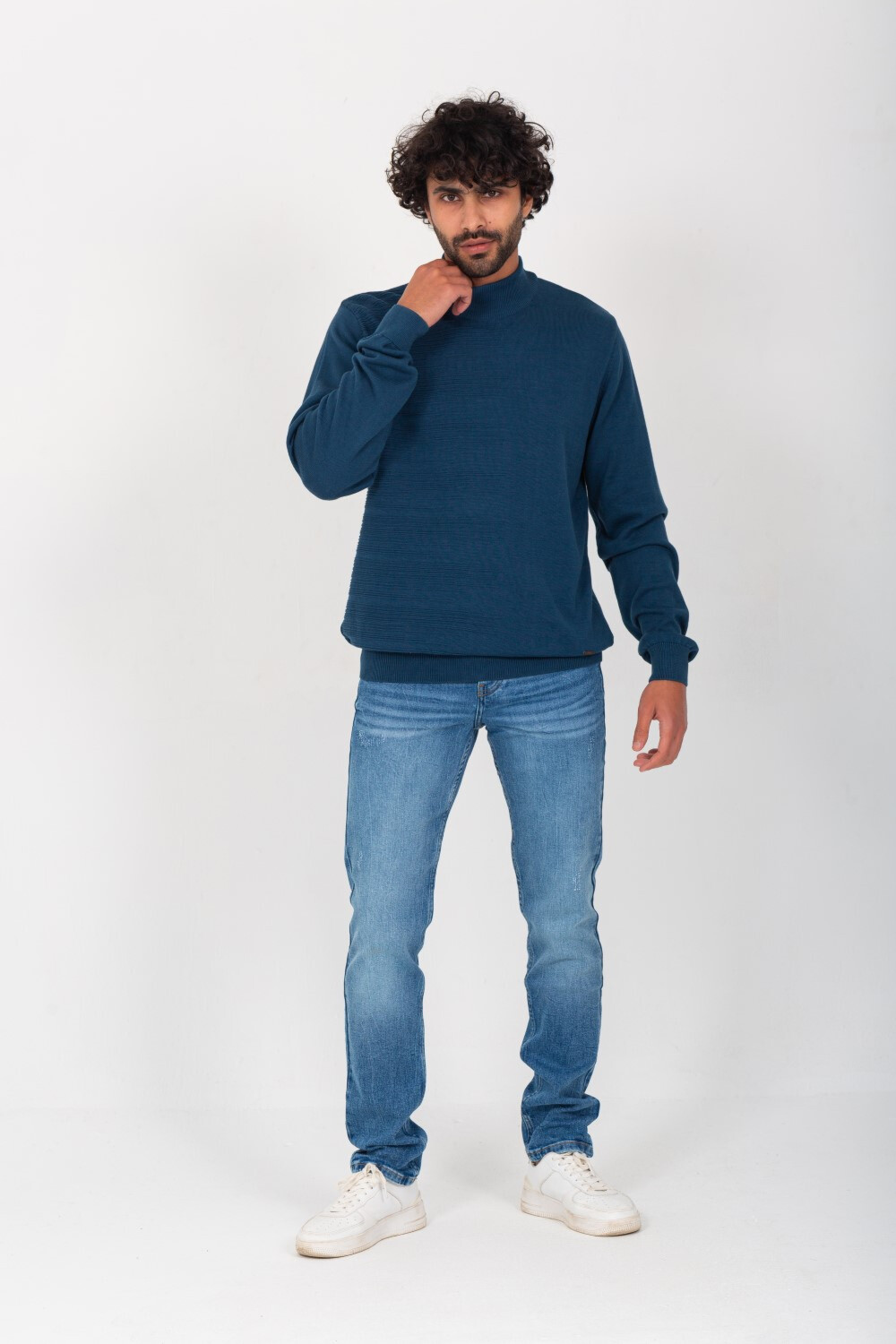 Men's High Neck Made Of Comfort Wool Basic Pullover