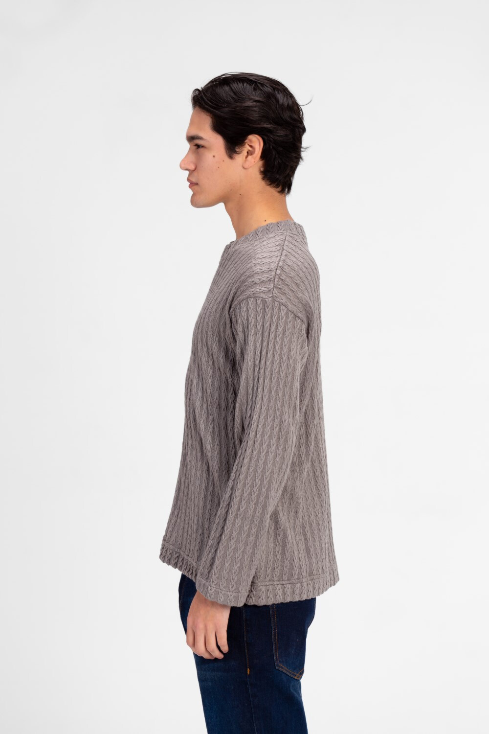 Men's Basic Round Neck Knitted Sweater Pullover