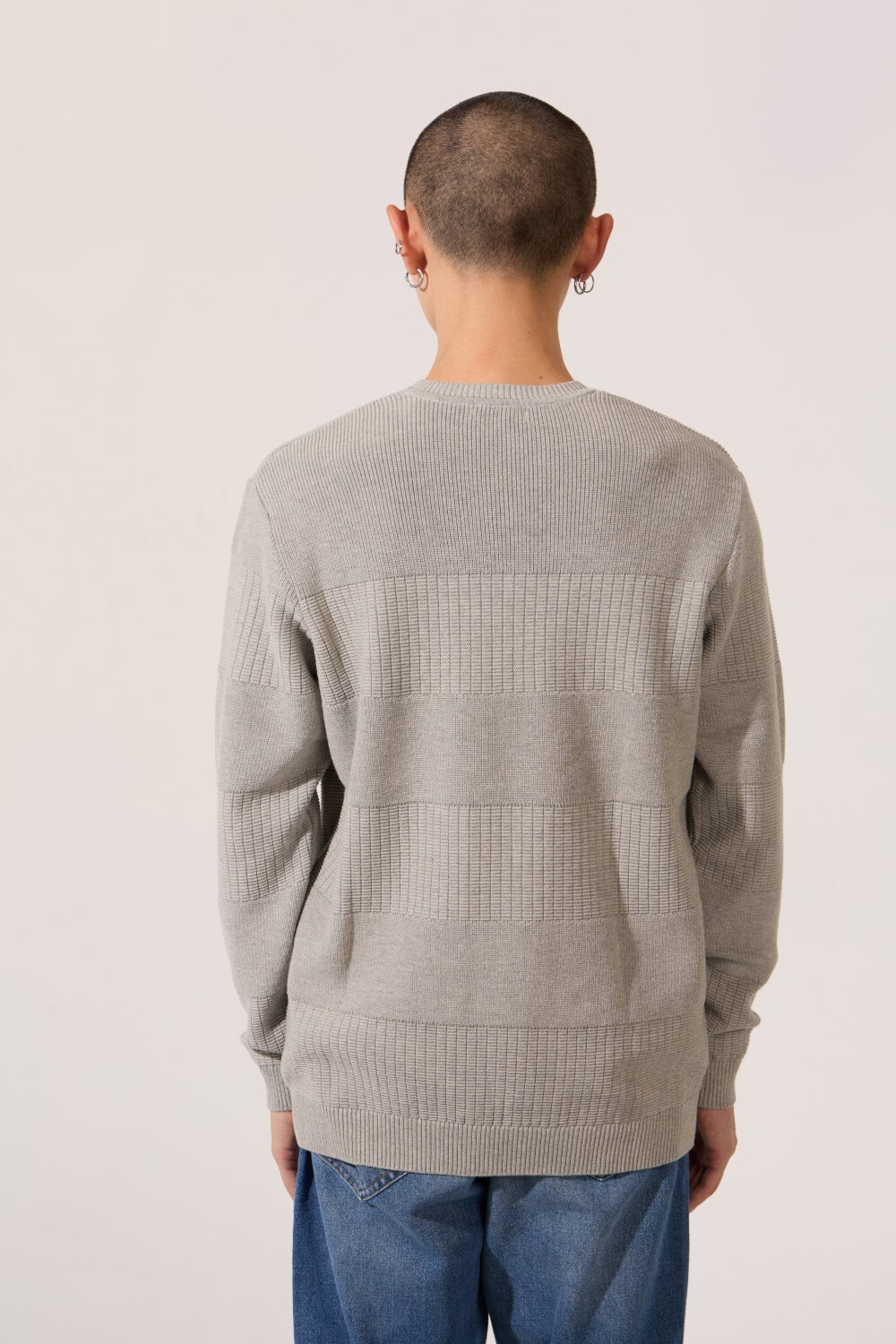 Men's Tomato Slim Fit Cotton Crew Neck Long Sleeve Pullover