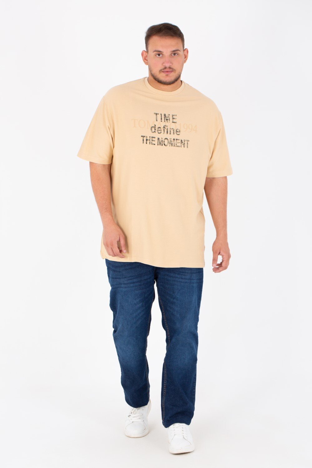 Men's Big Size Half Sleeve T-shirt With Front & Back Print And Summer Melton Material