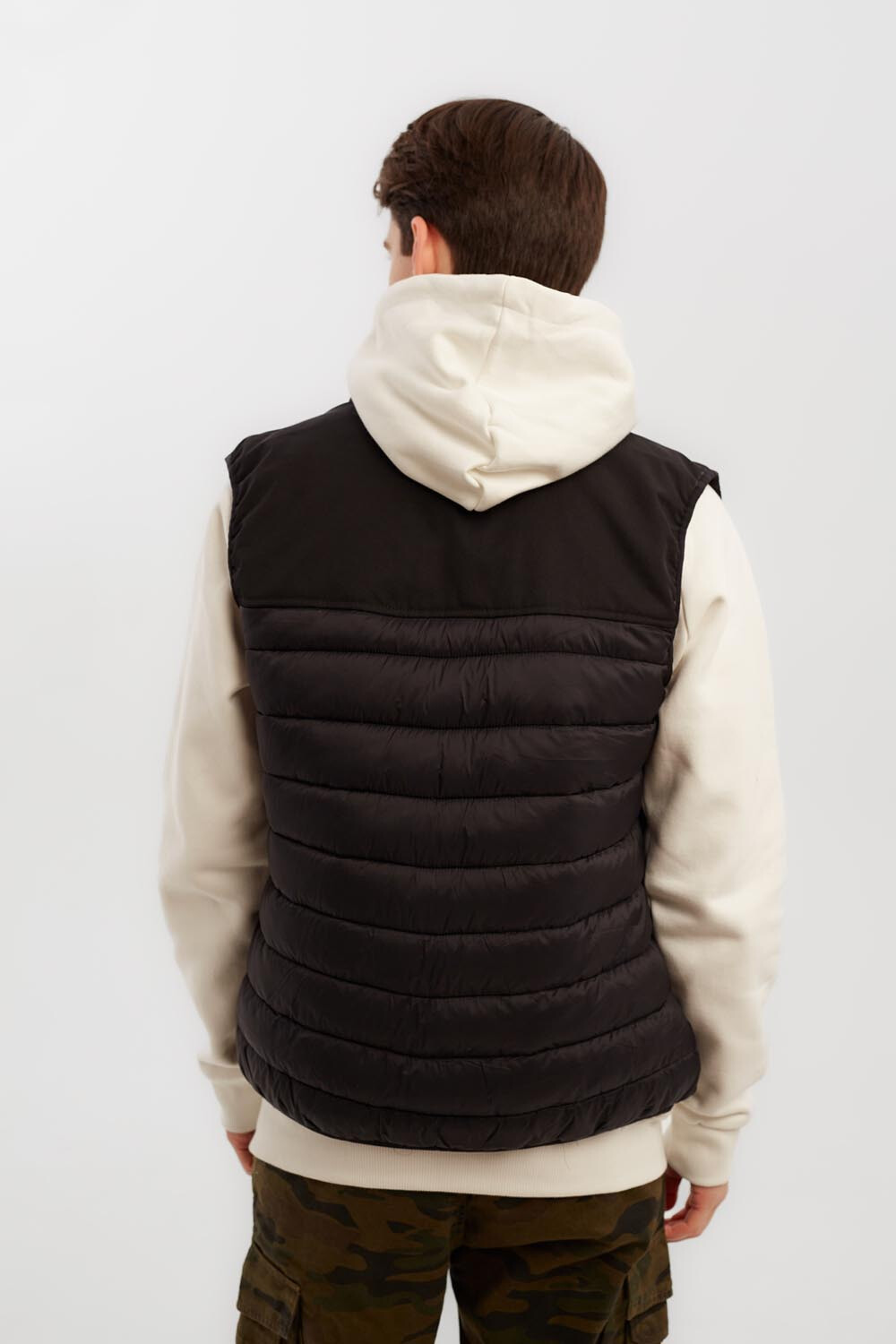 Men s Casual Puffer Full Zipper Hooded Waterproof Vest Tomato Stores