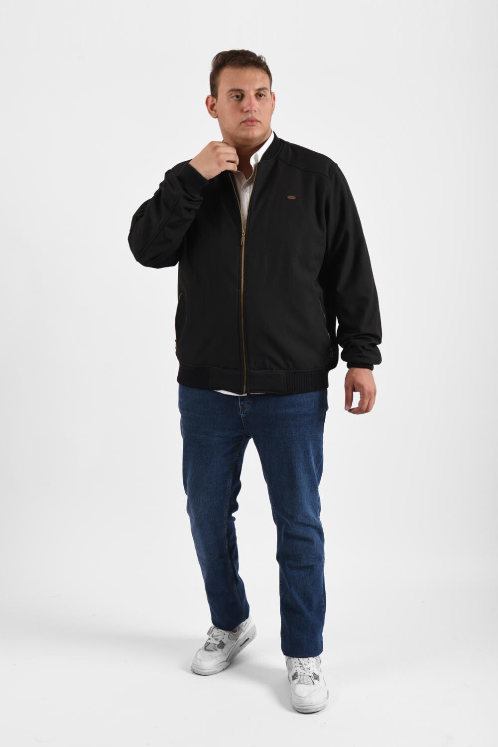 Men's Big Size Casual Basic Full Zipper Hooded Waterproof Jacket