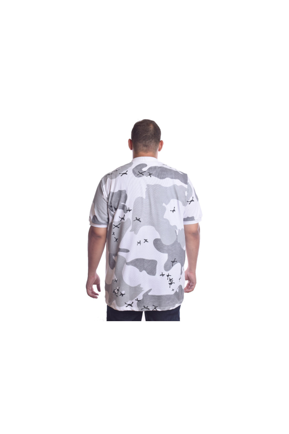 Men's Big Size Polo Full Printed Cotton T-shirt