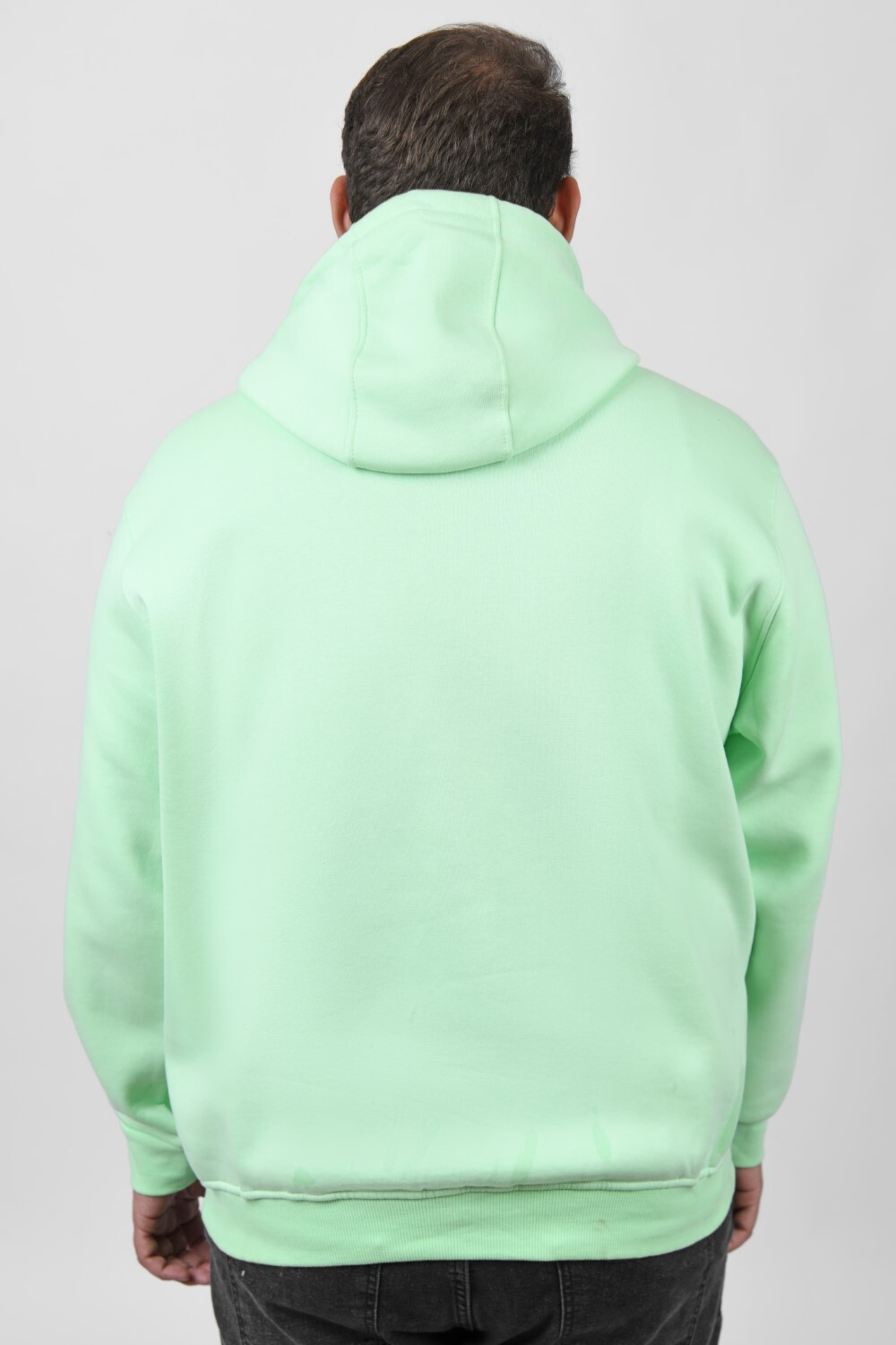 Men's Big Size Slim Fit Hoodie Made Of Comfort Melton Padded Front Printed Sweatshirt