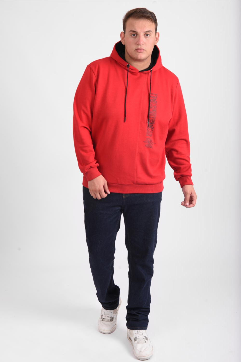 Men s Slim Fit Hooded Melton Padded Basic Hoodie Big Size Sweatshirt Tomato Stores