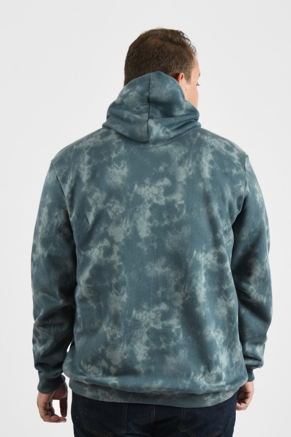 Men's Regular Fit Big Size  Hooded Melton Padded Front Printed Hoodie Sweatshirt