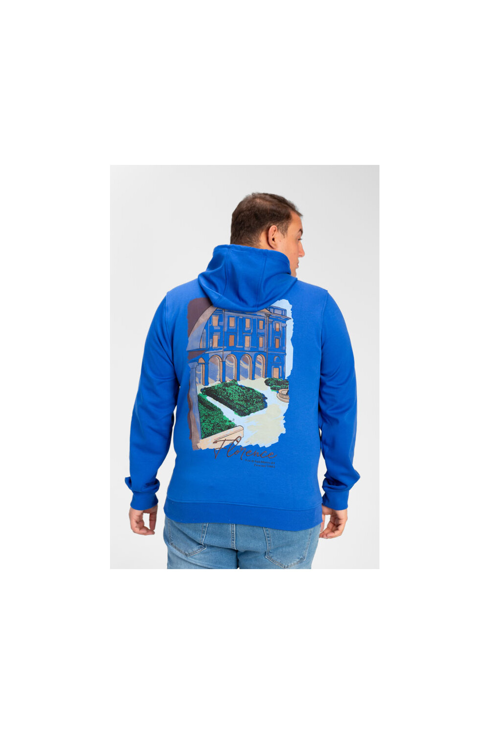 Men's Big Size Hoodie Sweatshirt with Graphic Print and Kangaroo Pocket