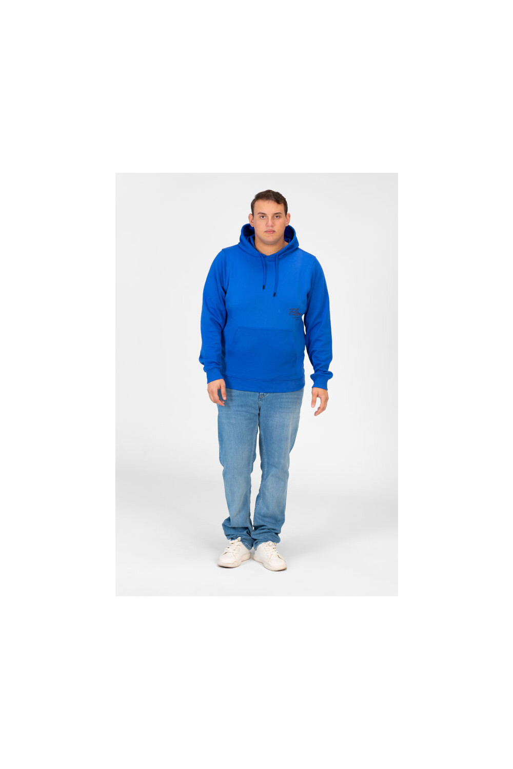 Men's Big Size Hoodie Sweatshirt with Graphic Print and Kangaroo Pocket