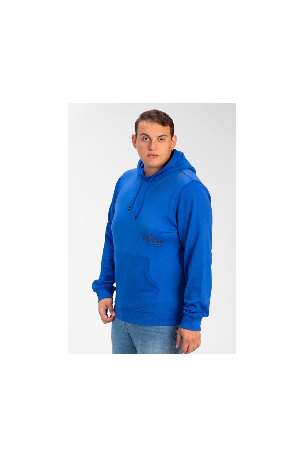Men's Big Size Hoodie Sweatshirt with Graphic Print and Kangaroo Pocket