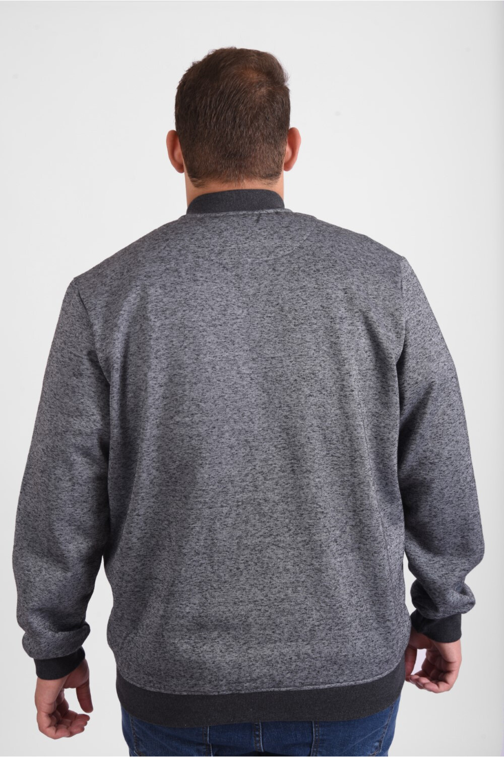 Men's Big Size Zipper Padded Basic Melton High Neck Sweatshirt With Unique Style