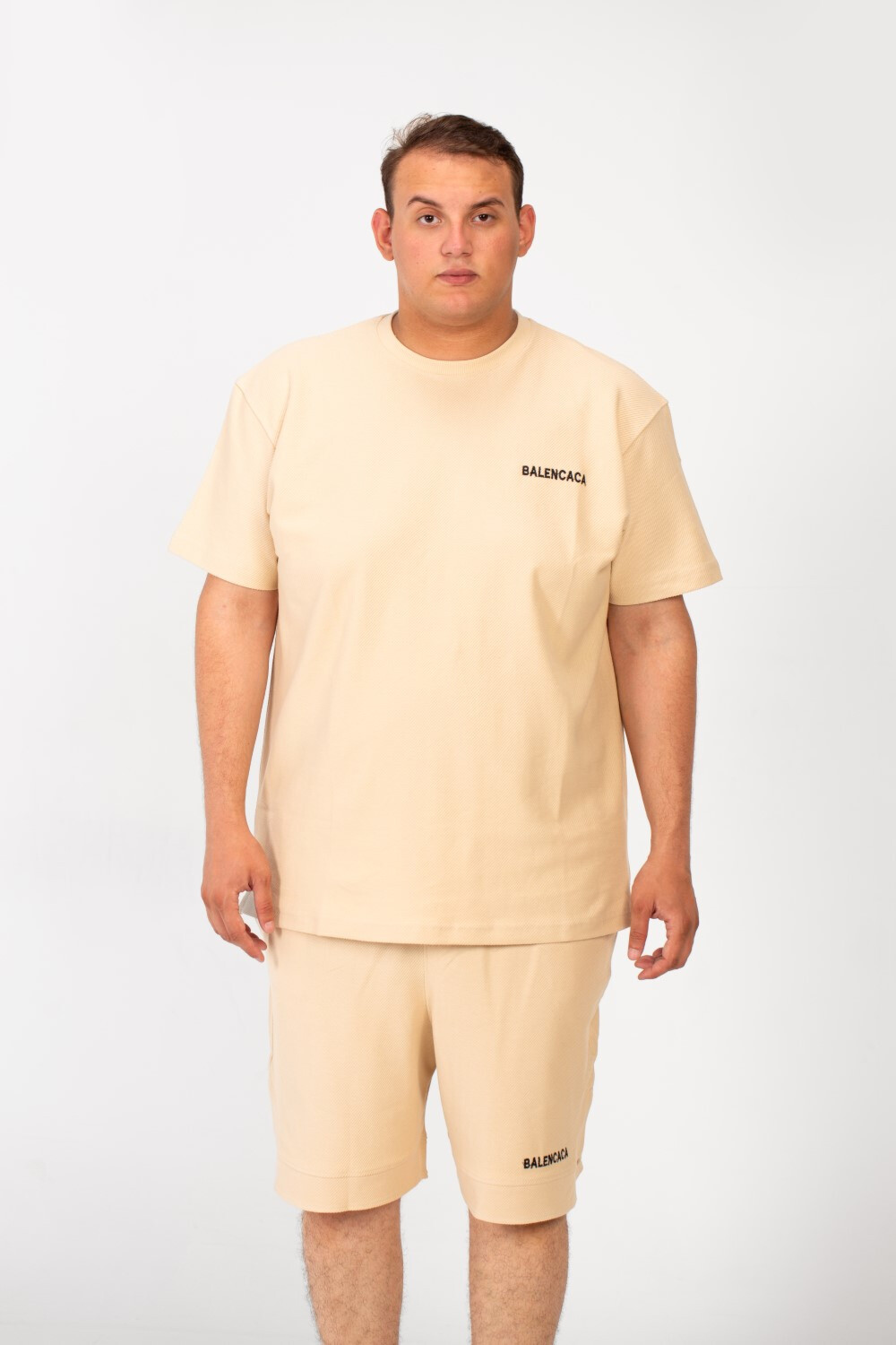 Men's Big Size Outfit Half Sleeved T-shirt And Short Made Of Comfortable Practical Material