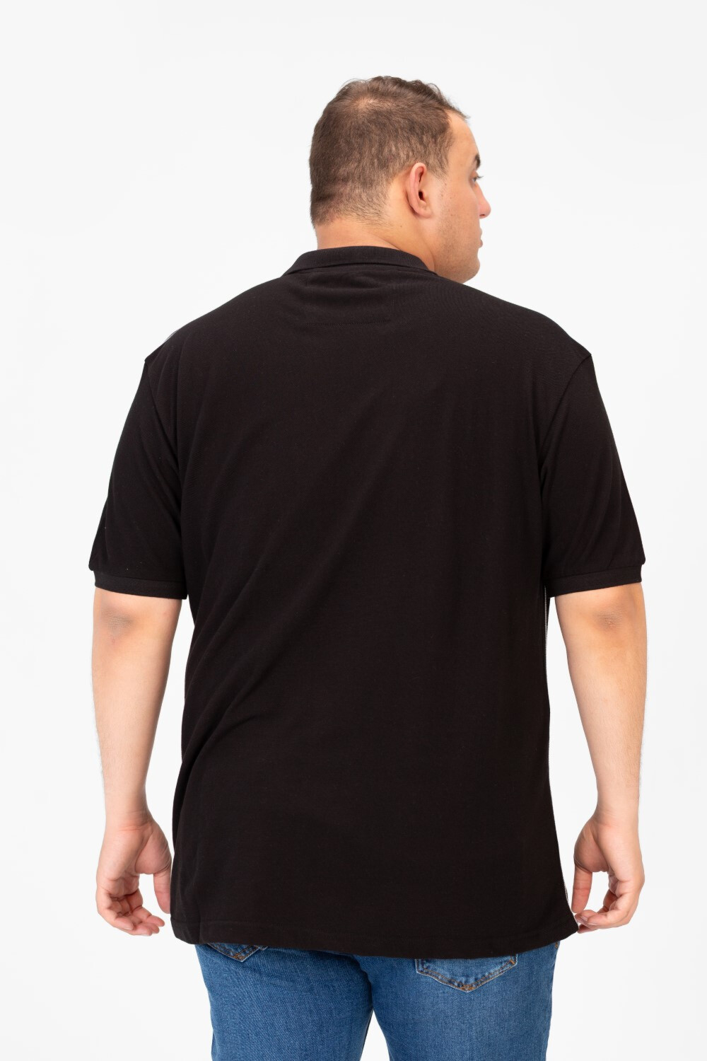 Men's Big Size Half Sleeve Half Button Collar Polo T-Shirt